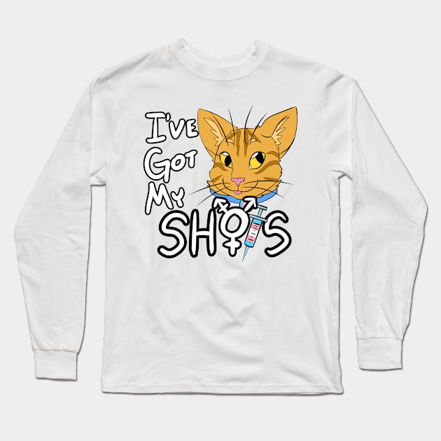 I've Got My Shots (Orange Tabby Cat, HRT) Long Sleeve T-Shirt by malafight